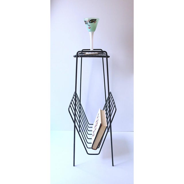 Midcentury Modern Side Drinks Table With Rack Black, Circa Mid-20th Century For Sale In New York - Image 6 of 11