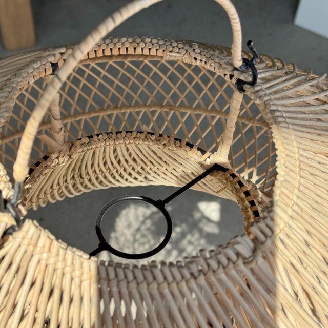 Vintage Hanging Lamp in Rattan, 1980s For Sale - Image 10 of 10