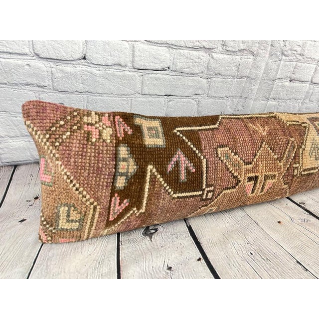 12 x 46 Lumbar Rug Pillow Nomadic Elegance Turkish Pillow Cushion Cover For Sale In Houston - Image 6 of 7