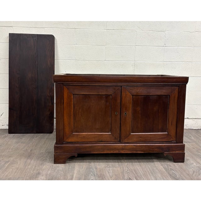 This is a gorgeous antique 18th Century Country French or French Provincial Boulangerie oak dough bin or table cabinet or...