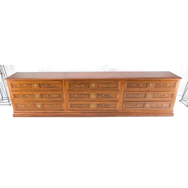 Baker 10' Extra !Long! 9 Drawers Campaign Directoire Style Credenza Dresser MINT For Sale - Image 12 of 17