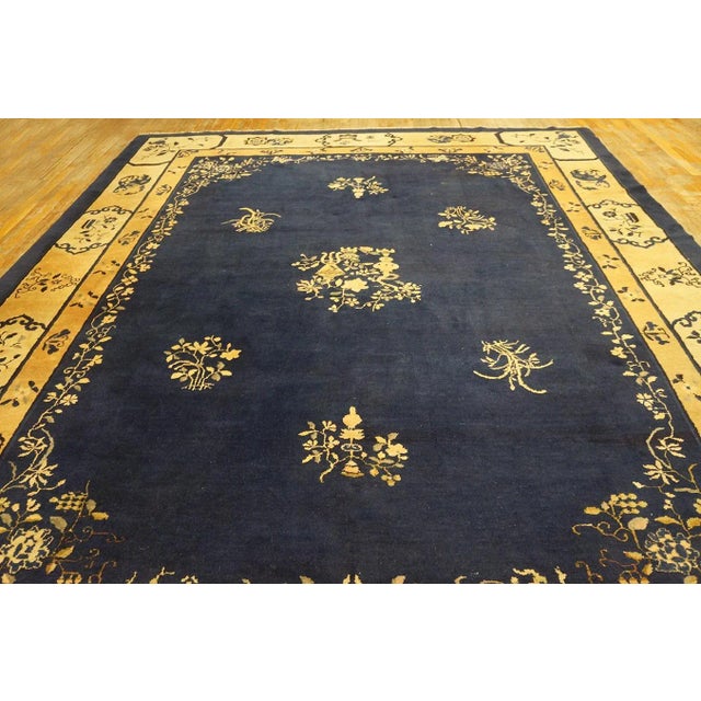 Early 20th Century Chinese Peking Carpet ( 9'2" x 11'6" - 280 x 350 ) Blue Antique Rectangle 1920s Wool Hand Knotted Pile...