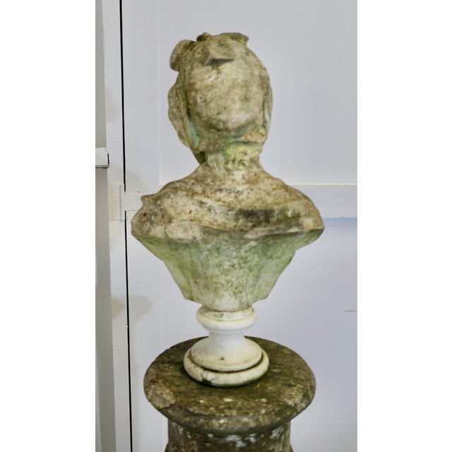 After Jean-Baptiste Greuze, Bust of a Young Girl in a Knotted Headdress, 1800s, Marble For Sale - Image 5 of 13