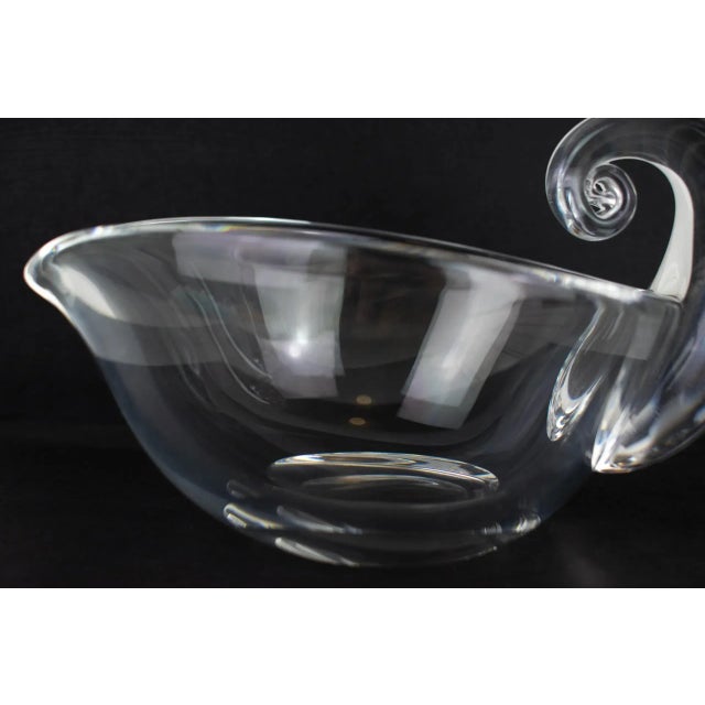 Glass 1940s Signed Steuben Crystal Glass Gravy Boat, Sauce Bowl For Sale - Image 7 of 13