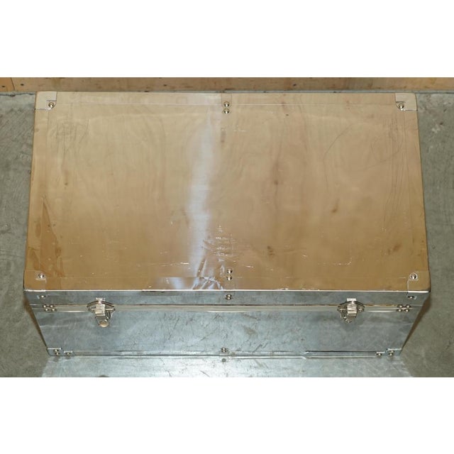 Chrome & Steel Storage Trunks, Set of 3 For Sale - Image 17 of 18