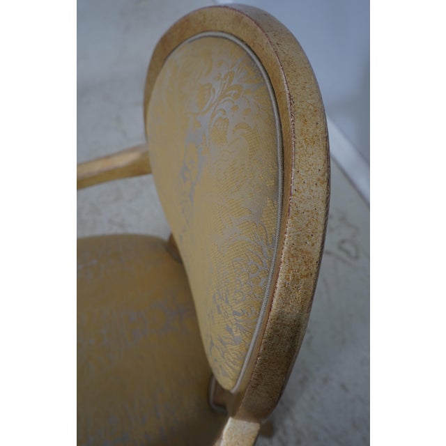 Pair Henredon Gold Finish Decorator Open Armchairs For Sale - Image 14 of 18