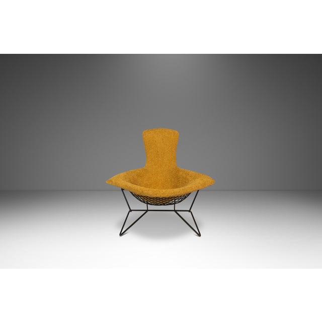 Harry Bertoia Mid-Century Modern Early Authentic Bird Lounge Chair W/ Matching Ottoman in Bouclé Attributed to Harry Bertoia for Knoll, Usa, C. 1960's For Sale - Image 4 of 18