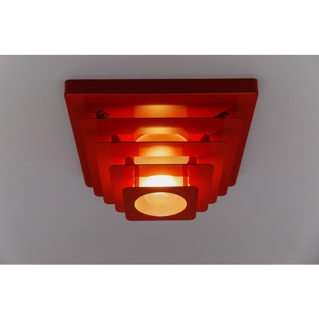 Metal Space Age Lamp in Pyramid Shape in Metal and Glass, 1960s For Sale - Image 7 of 11