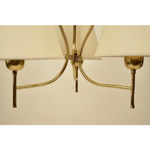 Mid-Century Brass 3-Light Chandelier, 1950s For Sale - Image 6 of 18