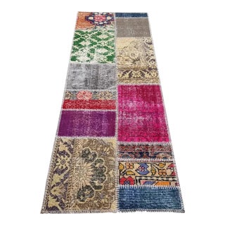 Oushak Vintage Handknotted Hallway Runner For Sale