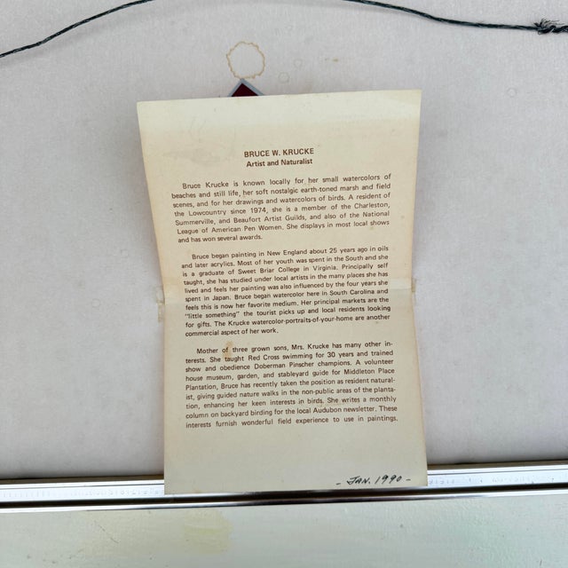 1990s Floral Watercolor by Bruce Krucke For Sale - Image 10 of 11