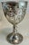 Victorian Mid 20th Century Silver Plate Loving Cup Goblet Wedding Wine Stem Embossed Cherubs Grapes For Sale - Image 3 of 12