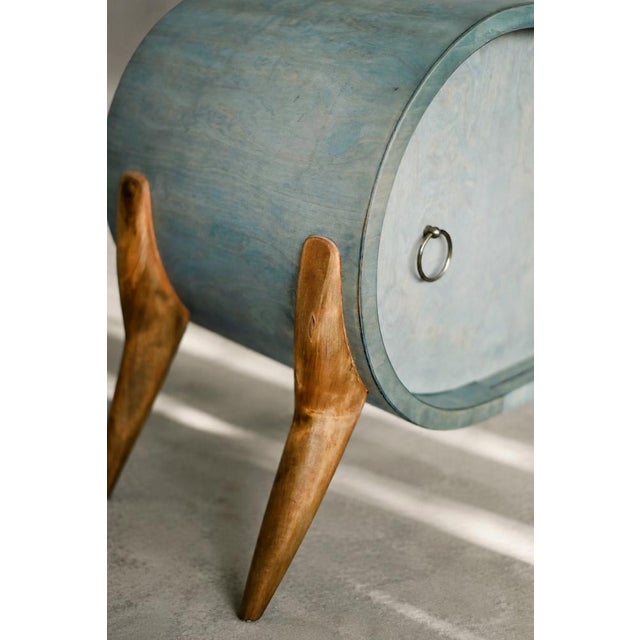 Mid-Century Modern Italian Turquoise Streamline Wood Sideboard, 1960s For Sale - Image 12 of 18