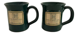 Modern Hunter Green Deneen Pottery Set of 2 Mugs