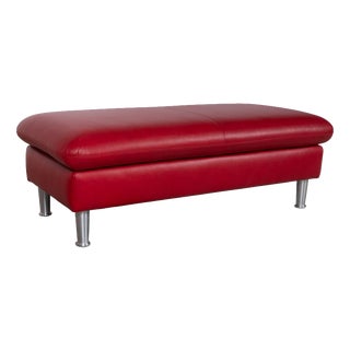 Loop Stool in Red Leather from Willi Schillig For Sale