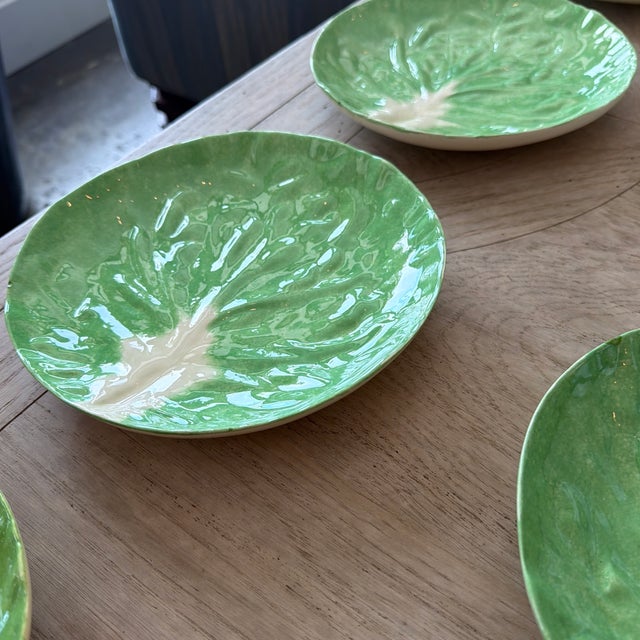 Green Vintage Dodie Thayer Lettuceware Plates - 9 For Sale - Image 8 of 10