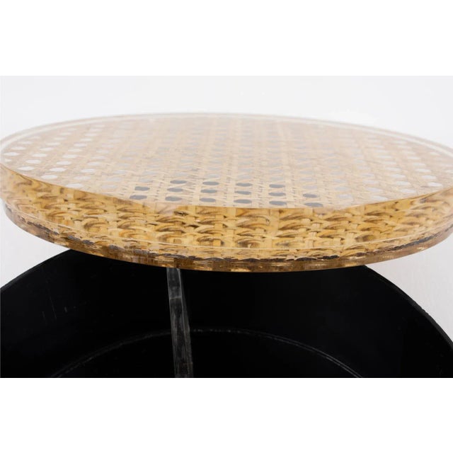 Black Lucite and Rattan Box, Italy 1970s For Sale - Image 10 of 11