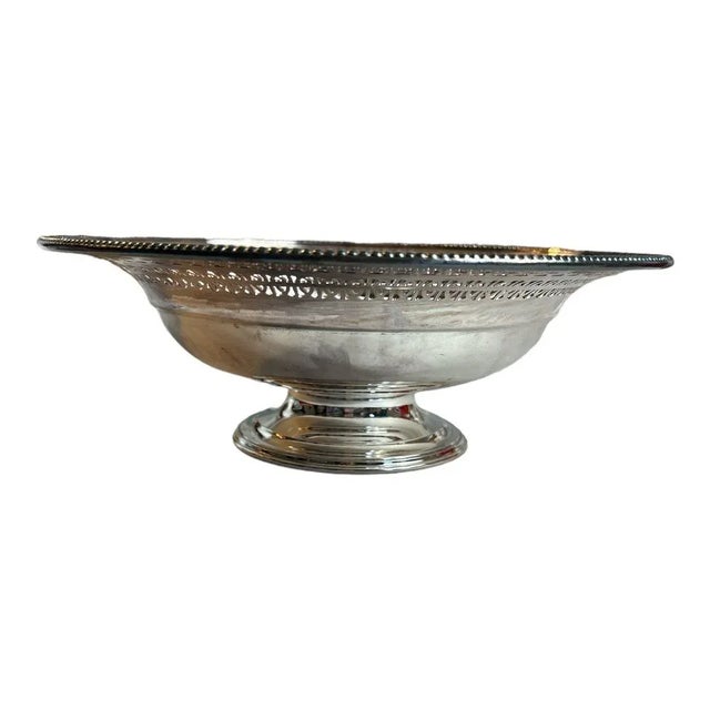 Vintage Barker Ellis Round Silverplate Pedestal Compote Bowl Dish For Sale - Image 4 of 9
