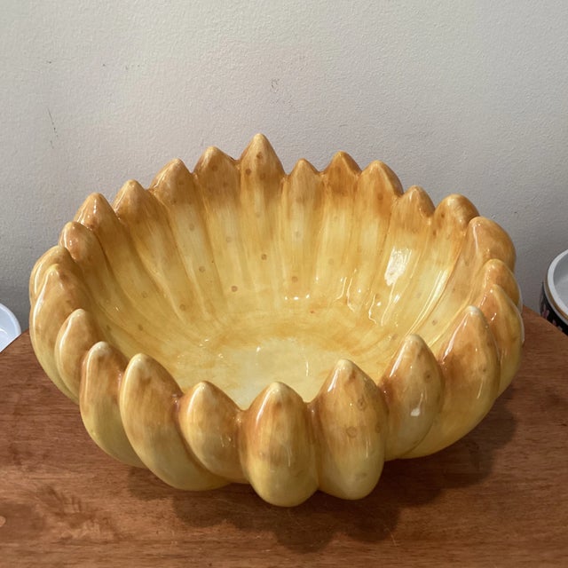 Mid 20th Century Ceramic Caricoa Banana Centerpiece Bowl by Fitz and Floyd Classics For Sale - Image 12 of 12