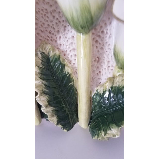 "KMC" Ceramic 3 D Calla Lilly Wall Plaque For Sale - Image 4 of 6