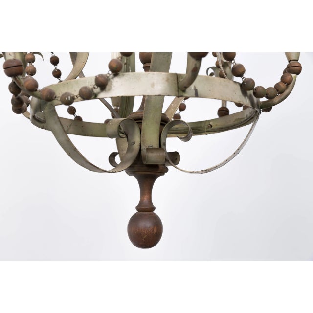 1960s 1960s Wood Beaded Chandelier For Sale - Image 5 of 8
