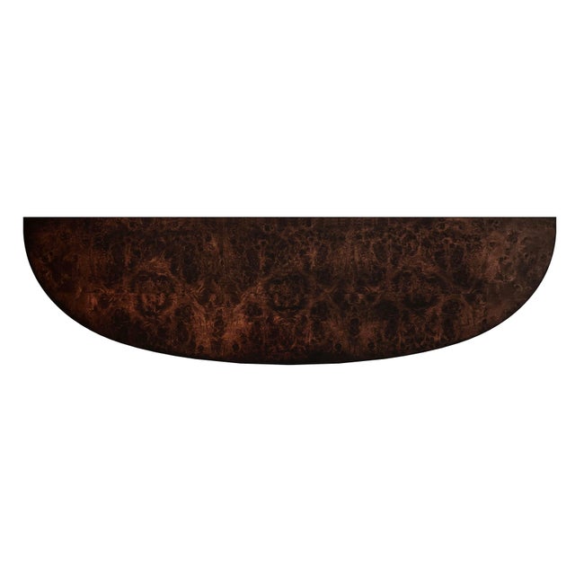 Wood Astor 54"W Demilune Console Table, Dark Burl For Sale - Image 7 of 8