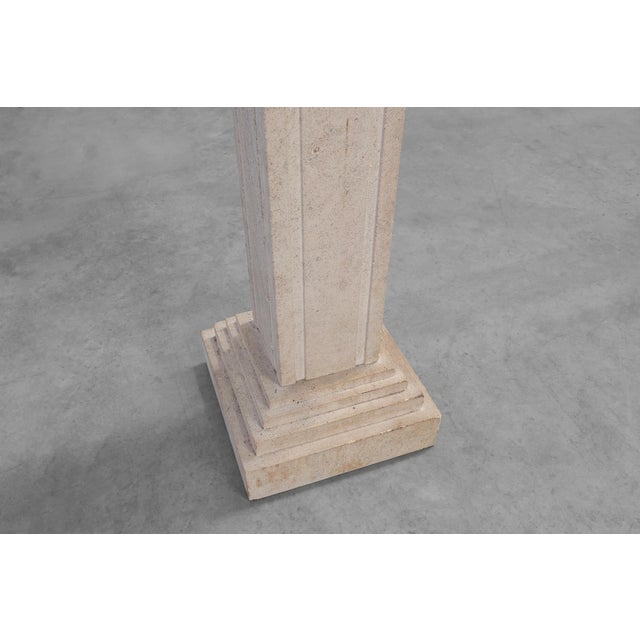 Beige Mid-Century Console in Beige Stone, France, 1960s For Sale - Image 8 of 11