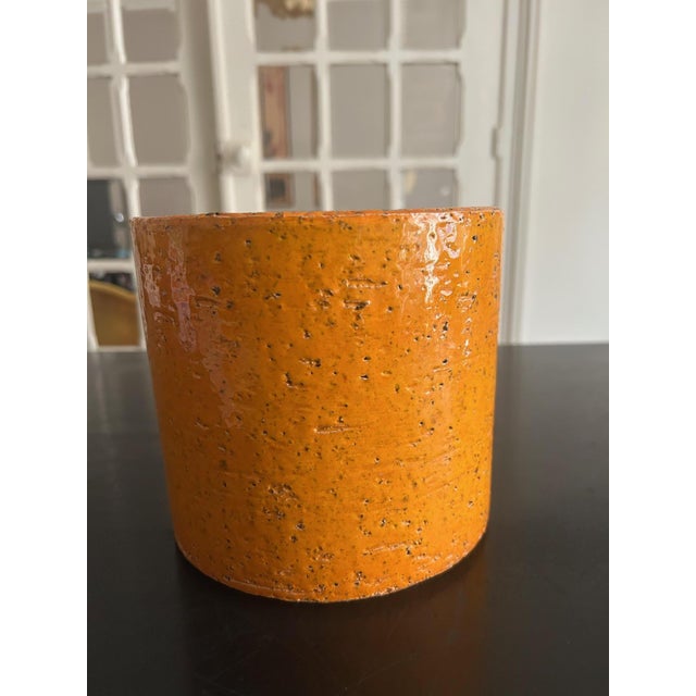 1950s Orange Ceramic Pot in the style of Georges Jouve, 1950s For Sale - Image 5 of 10