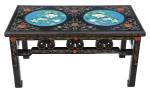 Antique Chinese Black Lacquer Coffee Table, 1950s