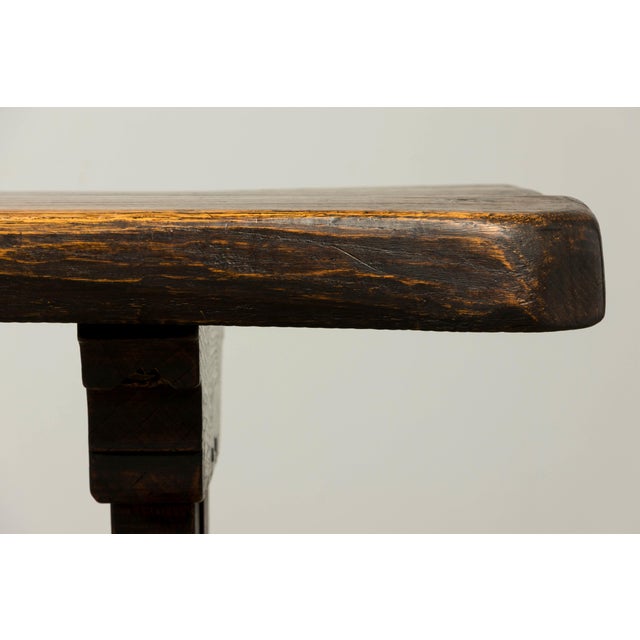 Sourced in Provence, France, this impressive late 18th-century French refectory table is handcrafted from solid oak and...