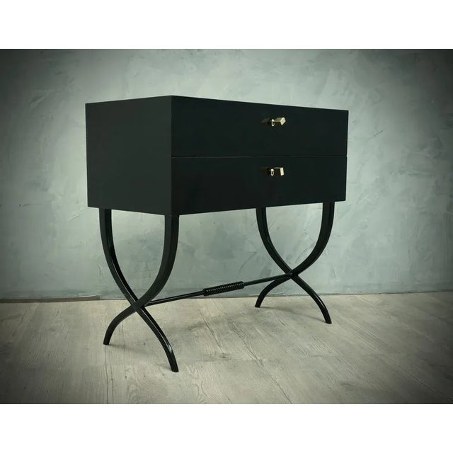 Mid-Century Black Commode with Brass Keys, 1970s For Sale - Image 10 of 10