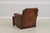 Animal Skin Stickley Tufted Back Leather Chair & Ottoman For Sale - Image 7 of 18