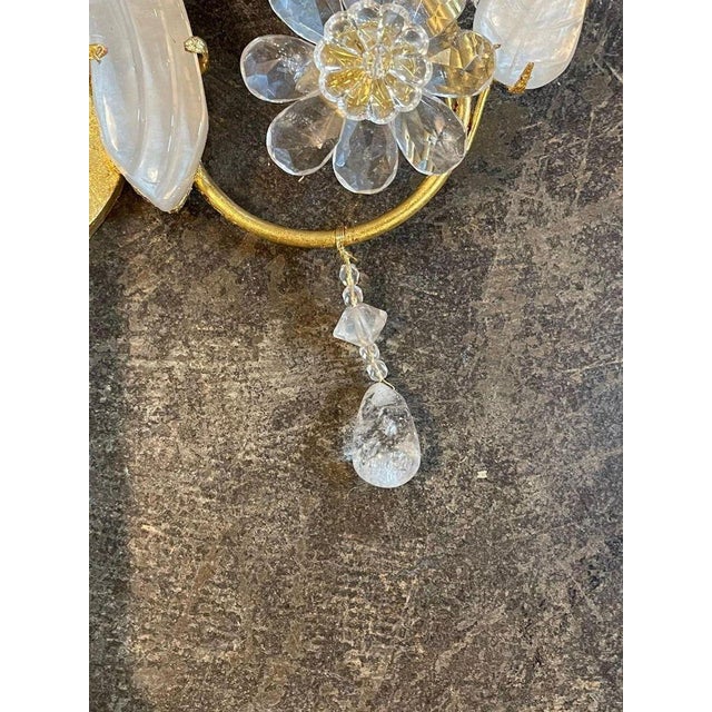 Metal Bagues Manner Rock Crystal Sconces - Pair For Sale - Image 7 of 9