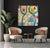Abstract Large Contemporary Abstract Acrylic Painting – Teal, Coral & Yellow Drip Expressionism For Sale - Image 3 of 10