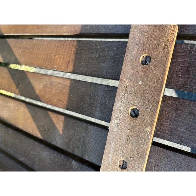 1960s Mid Century Walnut Wood Yugoslavian Slat Coffee Table For Sale In Cleveland - Image 6 of 8