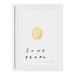 June Pearl Birthstone Print by Tatiana Alida in White Frame For Sale
