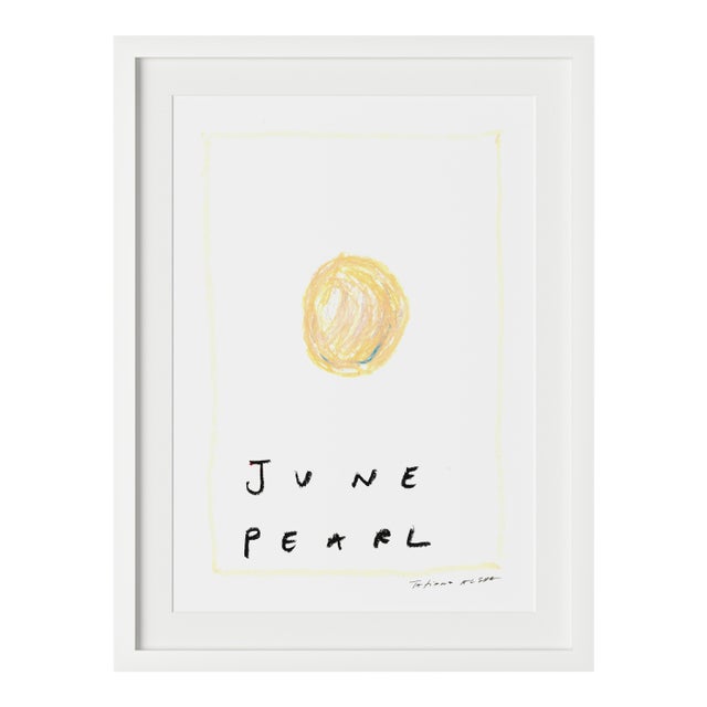 June Pearl Birthstone Print by Tatiana Alida in White Frame For Sale