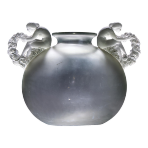 René Lalique 1926 Bouchardon Handle Vase in Opalescent Glass
