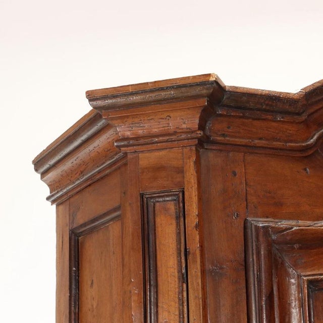 Piedmontese Wardrobe with Paneled Doors in Walnut, Early 18th Century For Sale - Image 4 of 12