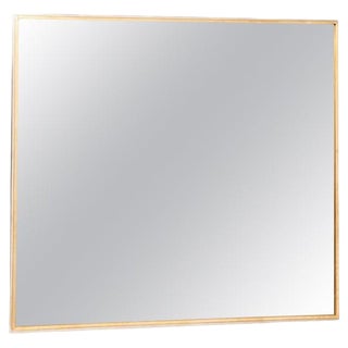 Rectangular Brass and Steel Mirror by Jean Charles, 1970s For Sale