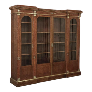 19th Century French Louis XVI Mahogany and Burl Bookcase by Maison Lalande of Paris