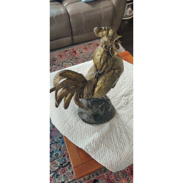 Antique French Bronze Rooster Signed For Sale - Image 12 of 12