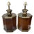 1960s Large Walnut and Brass Octagonal Shaped Lamps - a Pair For Sale