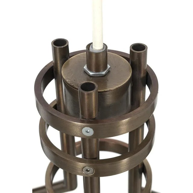 Metal Vintage Brutalistic Hanging Lamp For Sale - Image 7 of 9