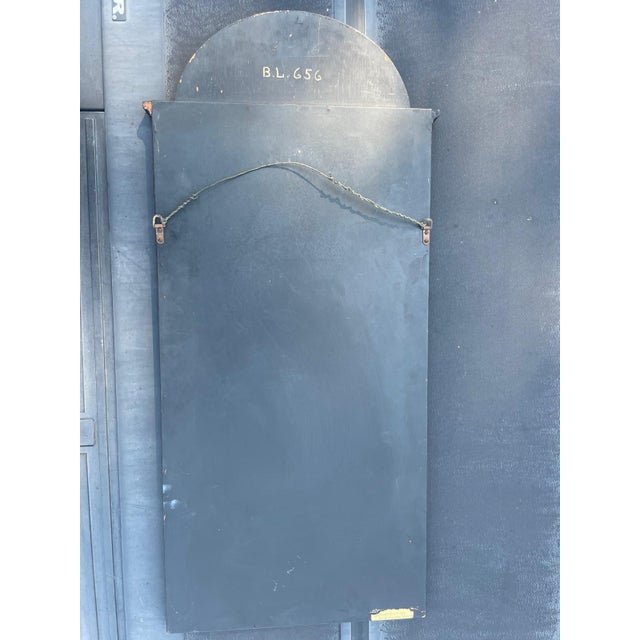 Vintage Hand-Painted Black Chinoiserie Mirror – Solid Wood, Mid-20th Century For Sale - Image 10 of 13
