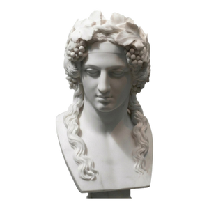 Hand-Carved Natural Marble Bust Sculpture – Head of Bacchus