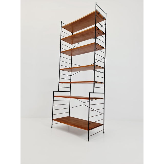 Vintage String Bookshelf in Walnut from WHB Germany, 1950s For Sale - Image 17 of 18