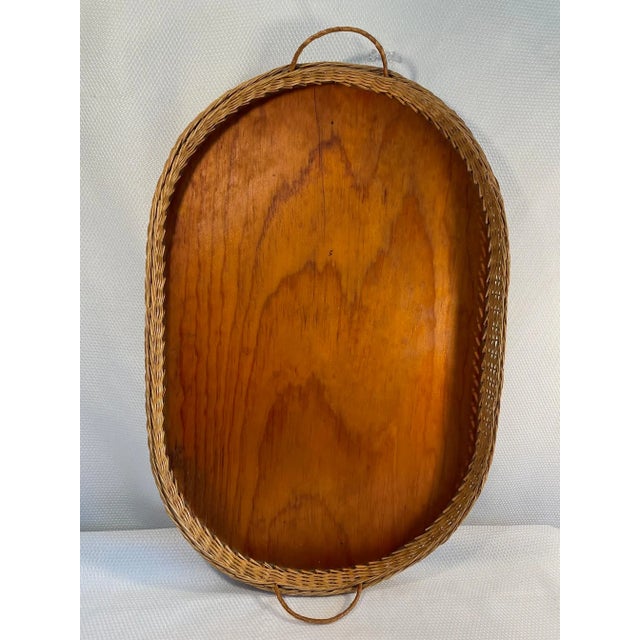 Early 1900s French Wicker and Wood Gallery Tray For Sale - Image 10 of 12