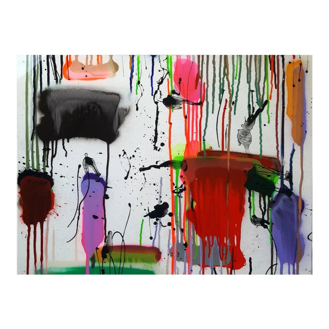 Gerard Pairé, 200822, 2020, Polymer & Spray Paint on Canvas For Sale