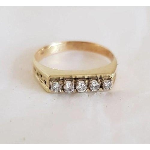 Vintage 14ct Yellow Gold Brilliant-Cut Diamond Dress Ring, 1970s For Sale - Image 10 of 17